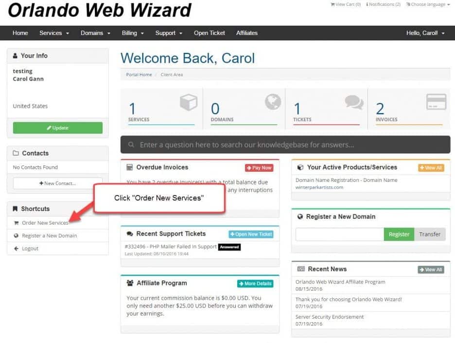 Order New Orlando Web Wizard Services