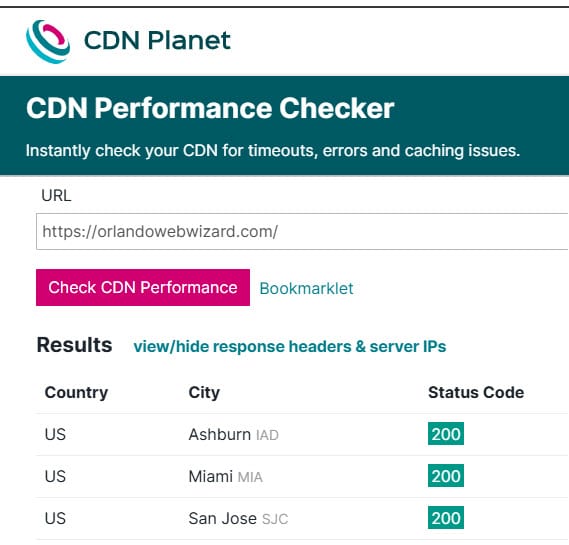 CDN Performance Checker